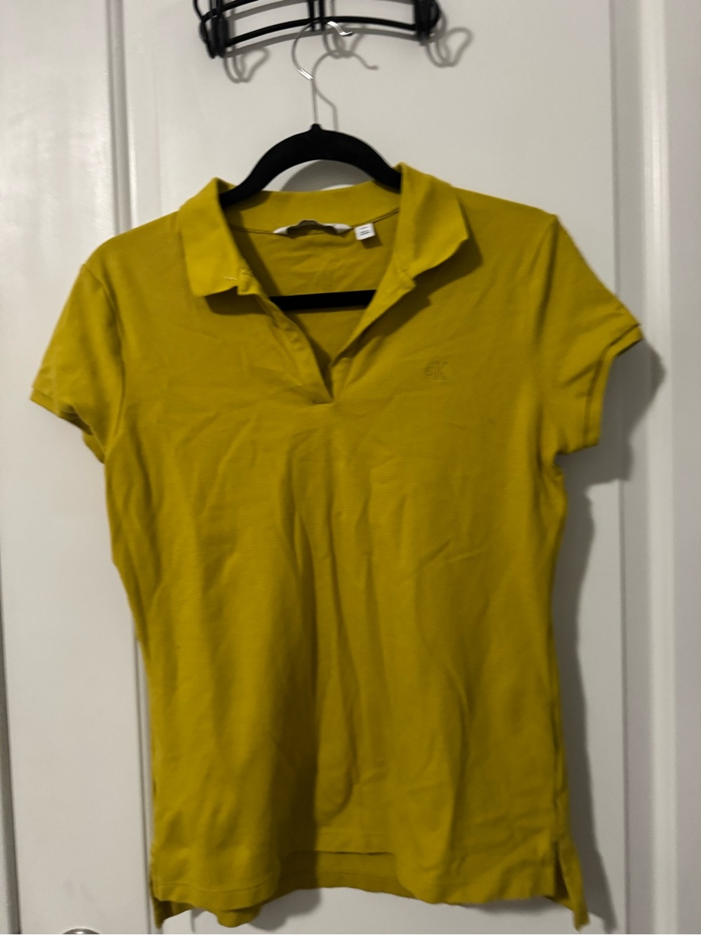 Calvin Klein Jeans Mustard Yellow Cropped Polo Tee